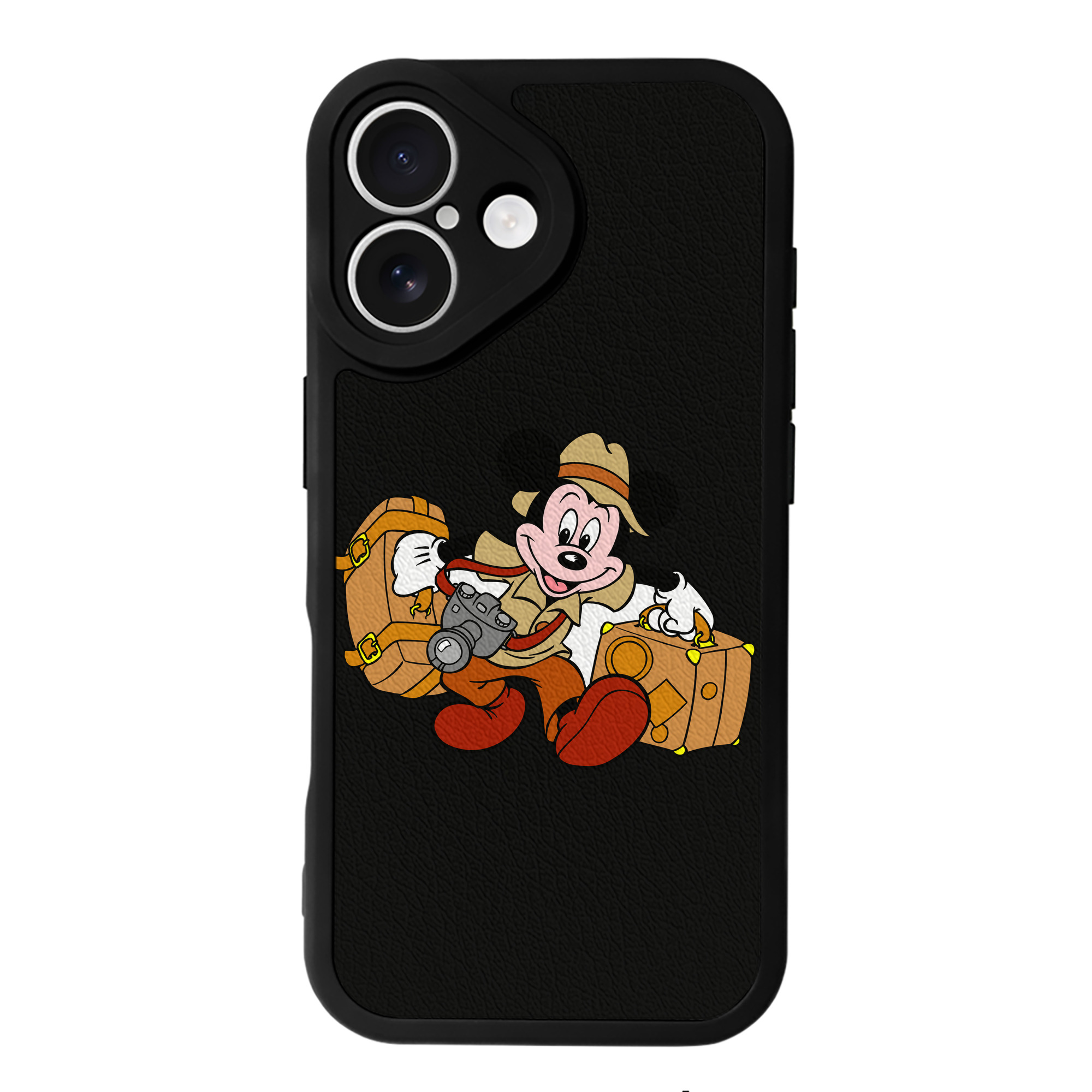 （画像用） ミッキーマウス Mickey Mouse 【iPhone 16シリーズ対応】シリコンスマホケース（レザー調） 材質：シリコン